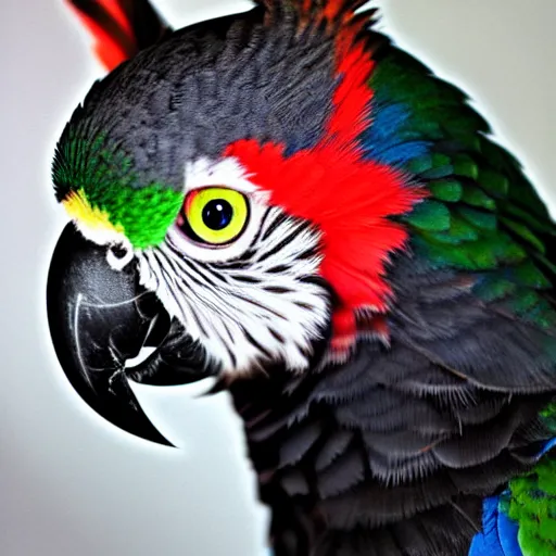 Image similar to a parrot - cat - hybrid, animal photography