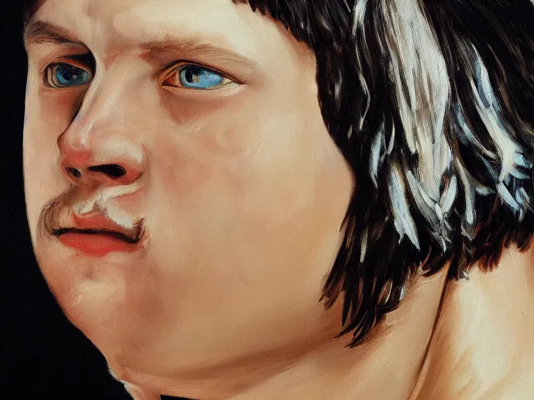 Prompt: a detailed profile oil painting of yung lean, intricate artwork by caravaggio. Trending on artstation. 8k