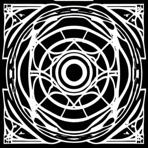 Prompt: black and white sci fi luxury themed svg vector art panel for cnc plasma, laser, stencil, unique art nouveau deco hole through circuit cedar tree design