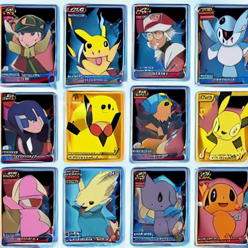 Image similar to pokemon cards with snooki, joe biden, nicki minaj, kim kardashian, osama bin laden, pokemon anime style, hd 8k image high detail, at target