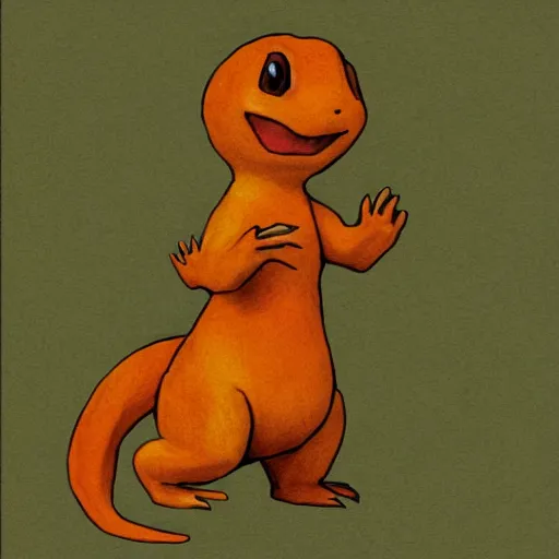 Image similar to Charmander artwork by Beatrix Potter