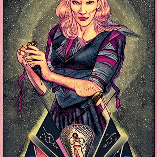 Image similar to tarot card featuring cate blanchett