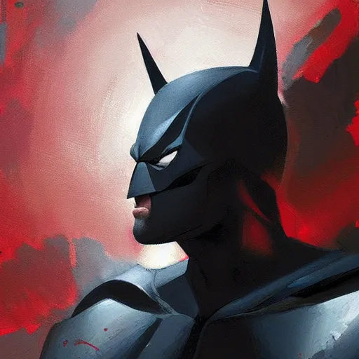 Image similar to batman beyond, brush strokes, oil painting, greg rutkowski