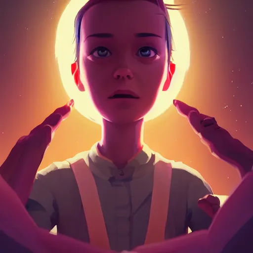 Image similar to face icon stylized minimalist close encounters of the third kind, loftis, cory behance hd by jesper ejsing, by rhads, makoto shinkai and lois van baarle, ilya kuvshinov, rossdraws global illumination