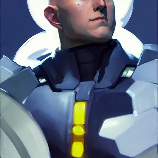 Prompt: Greg Manchess portrait painting of Saitama as Overwatch character, medium shot, asymmetrical, profile picture, Organic Painting, sunny day, Matte Painting, bold shapes, hard edges, street art, trending on artstation, by Huang Guangjian and Gil Elvgren and Sachin Teng