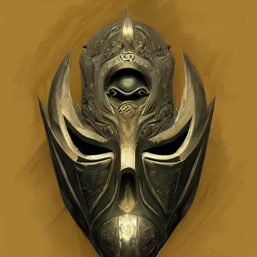 Image similar to concept art of mask for a secret society by jama jurabaev, brush hard, artstation, cgsociety, high quality, brush stroke