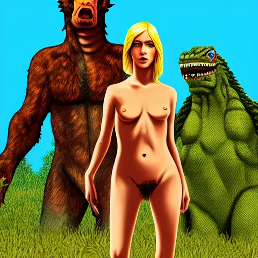 Image similar to adam and eve bigger than godzilla, red dead redemption illustration style, smooth painting, each individual seeds have ultra high detailed, 4 k, illustration, torn cosmo magazine style, pop art style, ultra realistic, underrated, by mike swiderek, jorge lacera, ben lo, tyler west