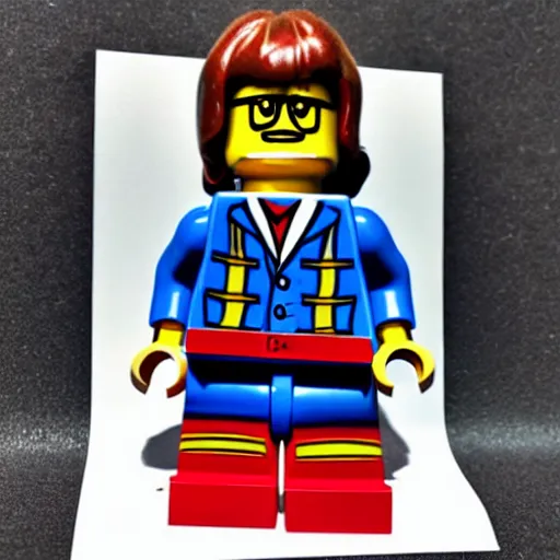 Prompt: a lego John Lennon with box
