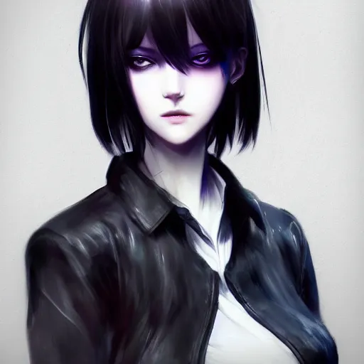 Image similar to heroine, beautiful, sui ishida with black hair, hyperrealistic, highly detailed, 8 k, a real photographic, digital art, character, realistic, full body portrait, symatrical, dark atmospheric lighting, artstation, symetric, lineart