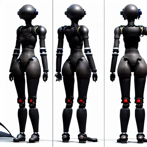 Image similar to professional engineering CAD exploded view of a realistic female android companion modeled after 2B nier automata, solidworks, catia, autodesk inventor, unreal engine, gynoid cad design inspired by Masamune Shirow and Boston Dynamics and Ross Tran and WLOP, product showcase, octane render 4k