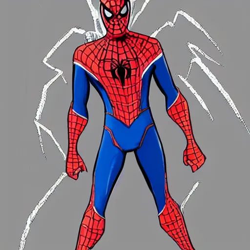 Prompt: a colored sketch of a non - canonical spider - man suit inspired by gianni versace's fashion designs