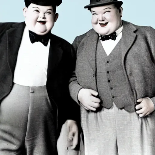 Prompt: laurel and hardy in 2022