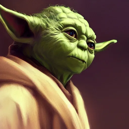 Image similar to A portrait of Yoda, star wars art, art by greg rutkowski, matte painting, trending on artstation