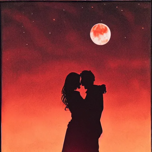 Image similar to betrayal of lovers under a red moon