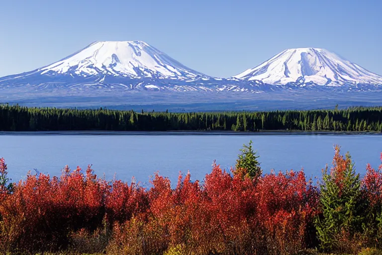 Image similar to Spirit Lake Washington with Mt. St. Helens in the background, panoramic view