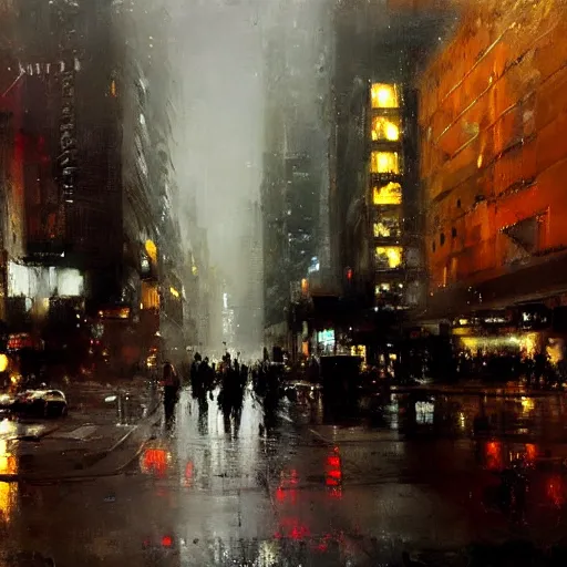 Prompt: a cityscape painting by jeremy mann