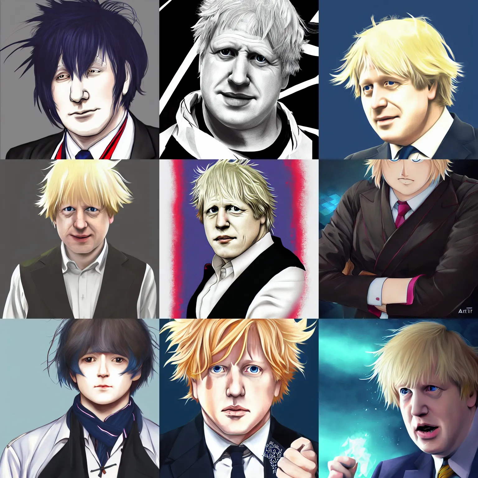 Prompt: Portrait of the Embodiment of Britain Boris Johnson , Anime Fantasy Illustration by Tomoyuki Yamasaki, Studio Kyoto, Madhouse, Ufotable, trending on artstation