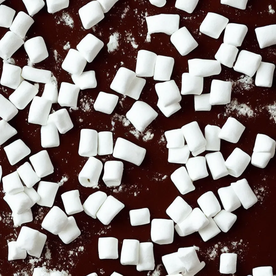 Prompt: “warships made of marshmallows in hot chocolate sea”