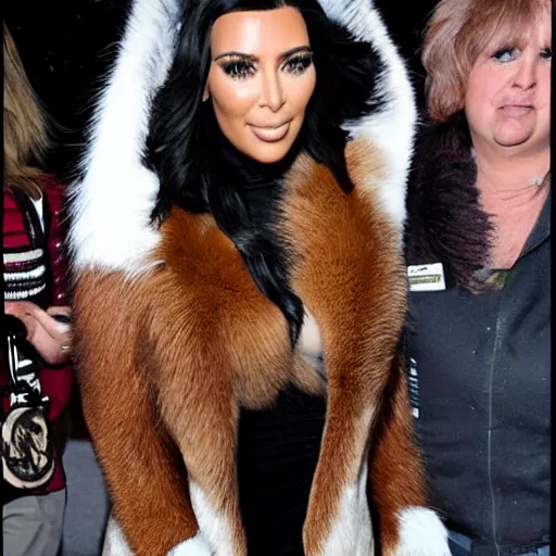 Image similar to kim kardashian as an anthropomorphic furry fox