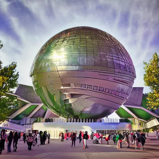 Prompt: dslr color sharp professional photo inside a high - end luxurious beautiful utopian futuristic chicago worlds fair, ultradetailed, photorealistic