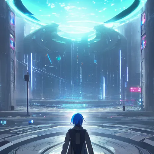 Prompt: a portal to the multiverse by makoto shinkai, highly detailed, cyberpunk, trending on artstation