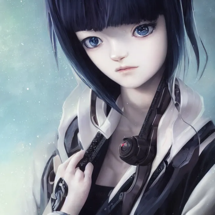 Image similar to symmetrical beautiful anime cyborg girl - by tom bagshaw, by ilya kuvshinov, rtx rendering, octane render 1 2 8 k, maya, extreme high intricate details by wlop, digital anime art by ross tran, medium shot, close up shot, composition by sana takeda, dramatic lighting by greg rutkowski, 8 k, trending on artstation