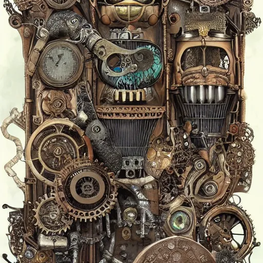 Prompt: a legendary cursed steampunk artefact, fantasy art, intricate