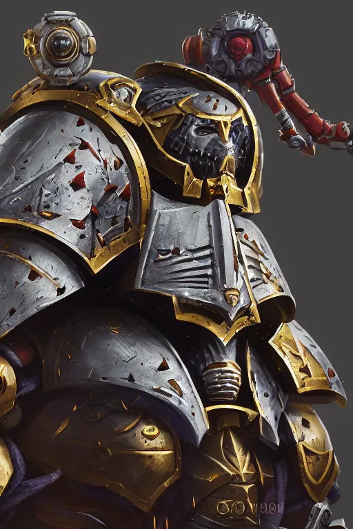 Image similar to armor portrait heros warhammer 4 0 k horus heresy fanart - the primarchs emperor by johannes helgeson animated with vfx concept artist & illustrator global illumination ray tracing hdr fanart arstation zbrush central hardmesh 8 k octane renderer comics stylized