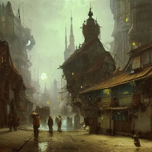 Image similar to detailed painting of a living pod architecture, cyberpunk ornaments, andreas achenbach