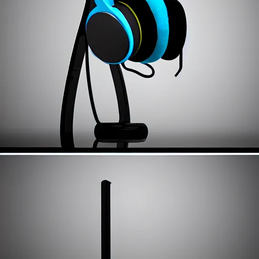 Prompt: headphone stand, futuristic, techno, cyberpunk, product design, render, concept, fun, geometric