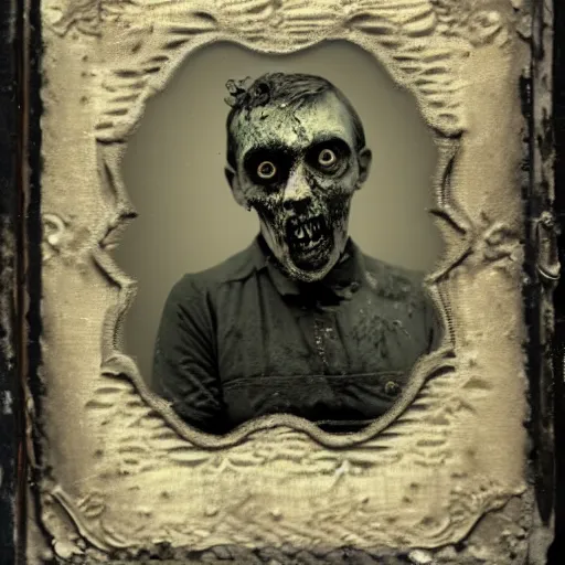 Image similar to tintype of a mangled zombie