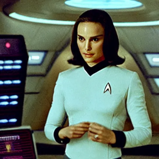 Image similar to natalie portman on the set of star trek