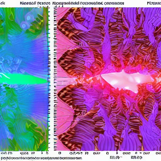 Image similar to polarized light photomagnetograph of muonic scattering among magnetic nanopillar oscillators with phonon reinforcement for plasma fusion spiral compression quantum bifringement leading to spectral alignment and coherence