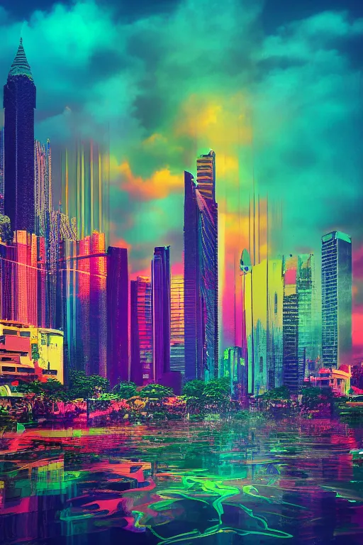 Image similar to jakarta, aesthetic, fantasy pop art, by mike swiderek, jorge lacera, ben lo, tyler west, ultrarealistic, sharp focus, rendered by photoshop