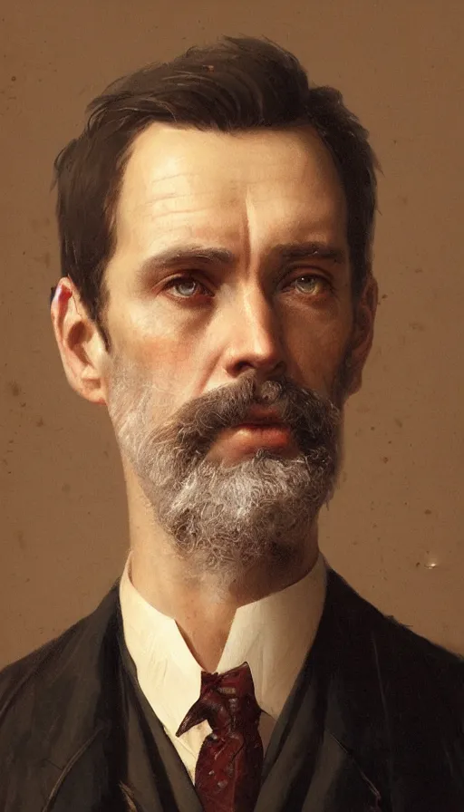 Prompt: official portrait of a victorian politician, male, detailed face, 19th century, highly detailed, cinematic lighting, digital art painting by greg rutkowski