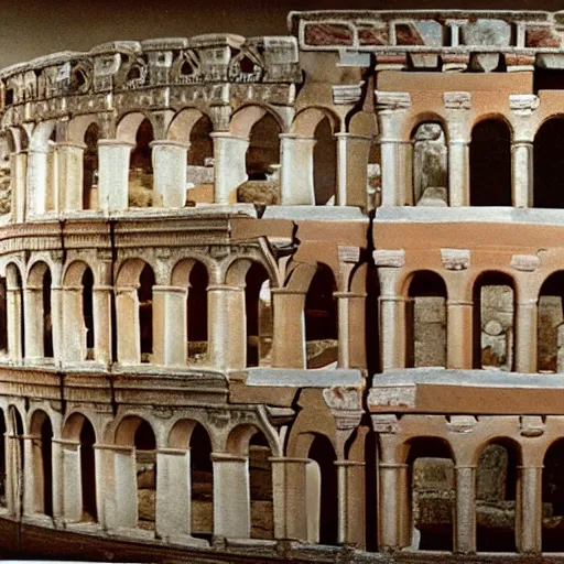 Image similar to Beautiful Promotional Photograph of ancient Roman McDonalds, wideshot,longshot,fullshot.