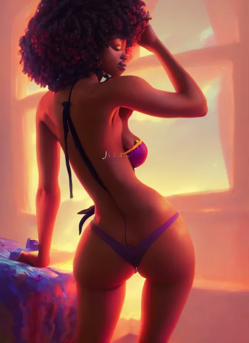 Prompt: beautiful black woman with a lingerie, vibrant colors, ( ( ( koi colors ) ) ), octane render, jesper ejsing, james jean, justin gerard, tomasz alen kopera, cgsociety, fenghua zhong, makoto shinkai, highly detailed, rim light, art, cinematic lighting, very coherent, hyper realism, 8 k