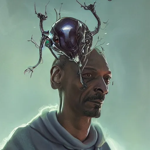 Image similar to snoop doog as ridley scott alien, highly detailed, concept art, art by wlop and artgerm and greg rutkowski, masterpiece, trending on artstation, 8 k