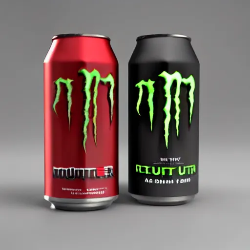 Image similar to new design aluminum can monster energy, red tones, 4k, octane render, ultra quality