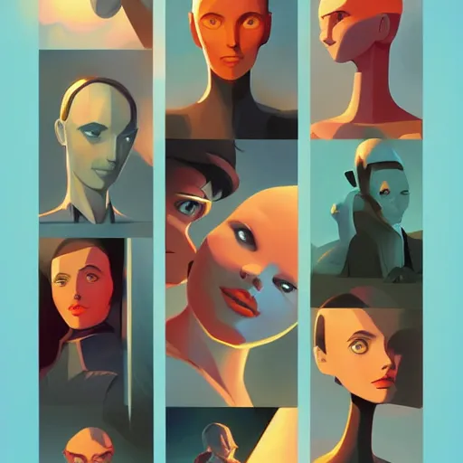 Image similar to face icon stylized minimalist the day the earth stood still 1 9 5 1, loftis, cory behance hd by jesper ejsing, by rhads, makoto shinkai and lois van baarle, ilya kuvshinov, rossdraws global illumination