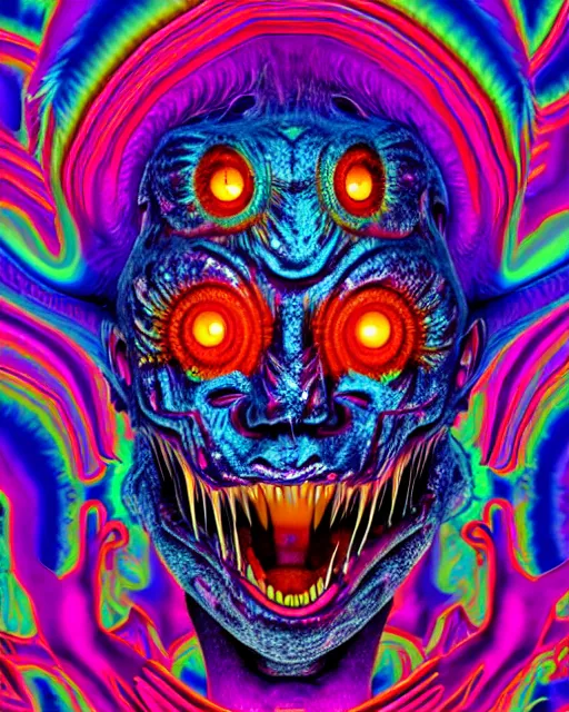 Image similar to film still of a monster, psychedelic 4 k ultra detailed