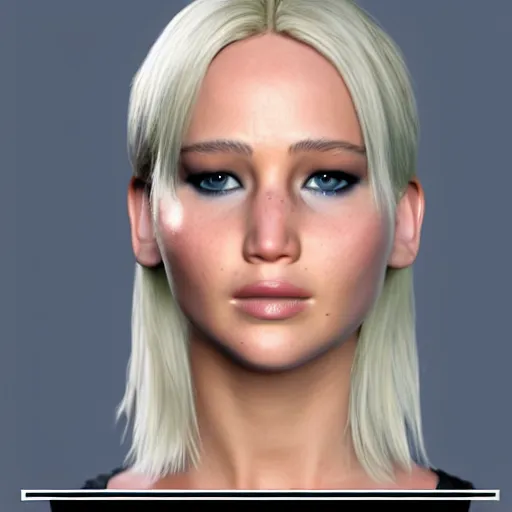 3D model Jennifer Lawrence head sculpt VR / AR / low-poly