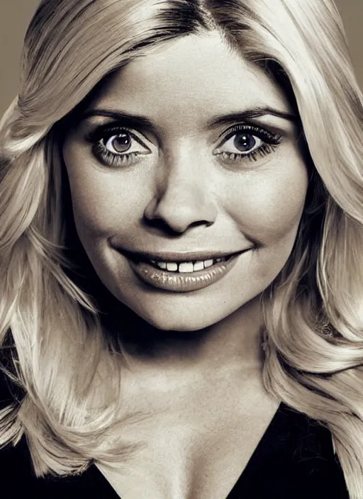 Image similar to holly Willoughby with the physique of a body builder, symmetrical facial features, hyper realistic, ultra detailed, cinematic, dynamic lighting, photorealistic, refined, intricate, digital art, digital painting, masterpiece, 8k