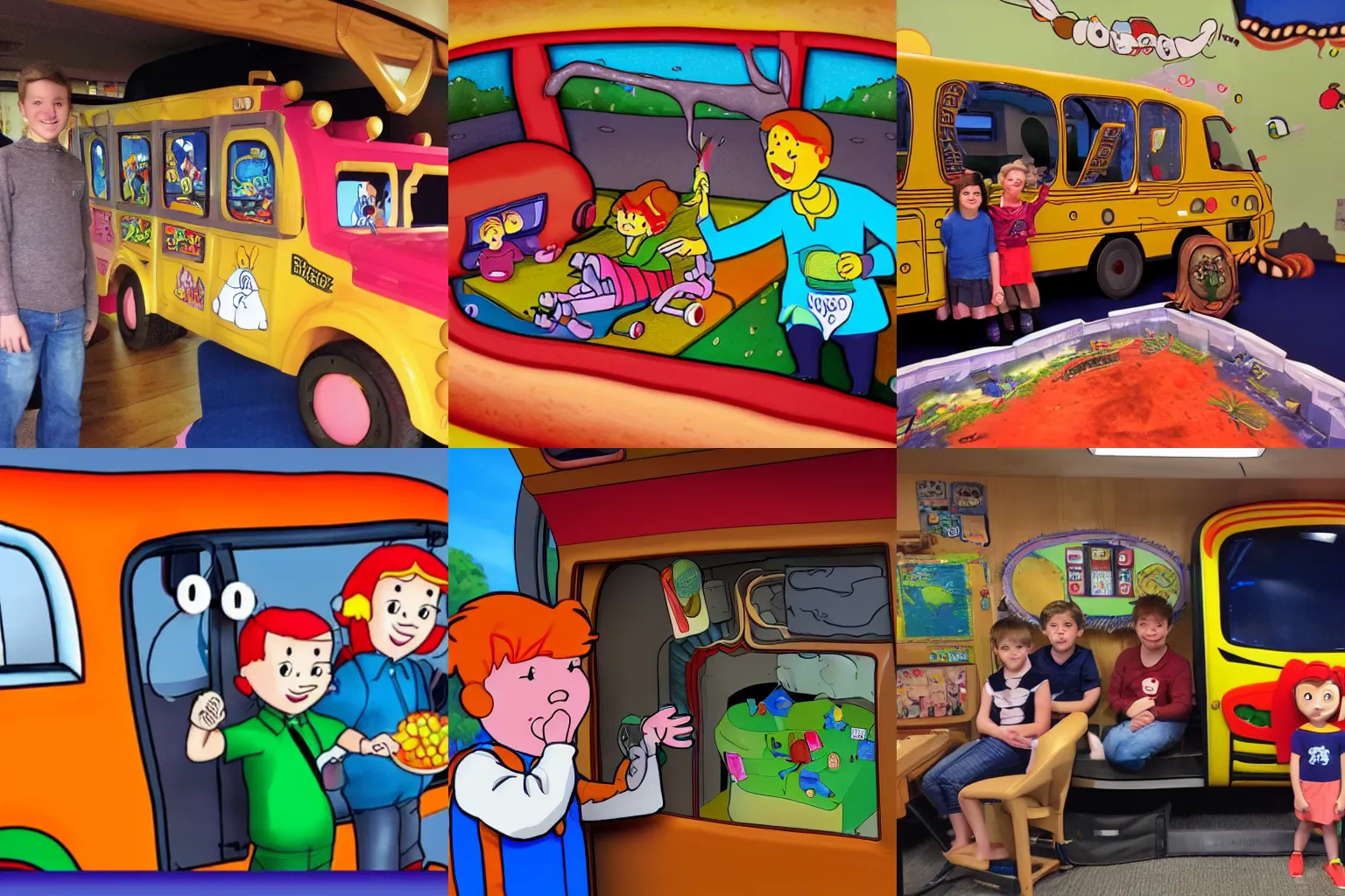 Prompt: the magic schoolbus inside owen's digestive tract