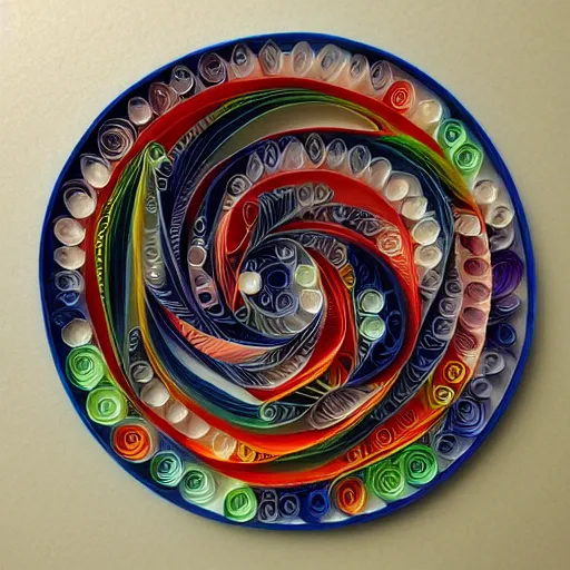 Image similar to Liminal space in outer space, paper quilling art