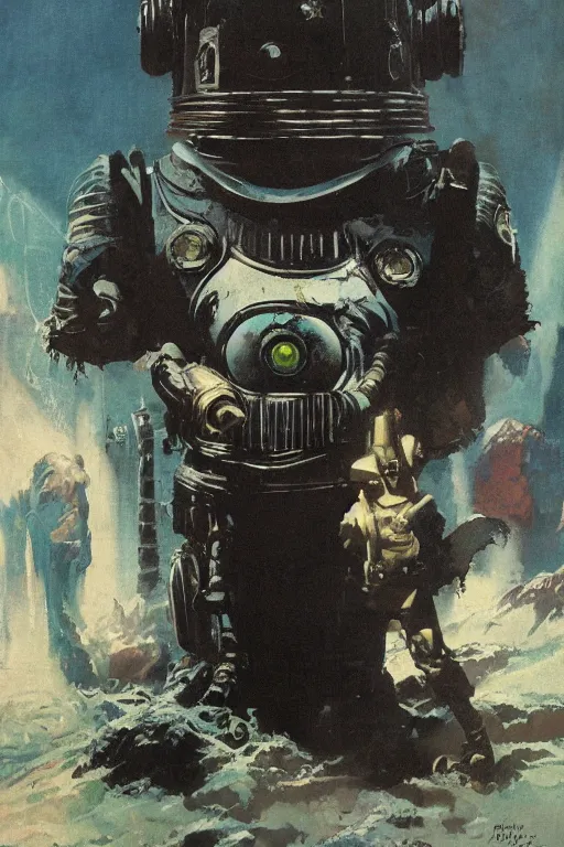 Image similar to pulp scifi fantasy illustration full body portrait of robby the robot, by norman rockwell, jack kirby, bergey, craig mullins, ruan jia, jeremy mann, tom lovell, forbidden planet, monster from the id, 1 9 5 6 movie