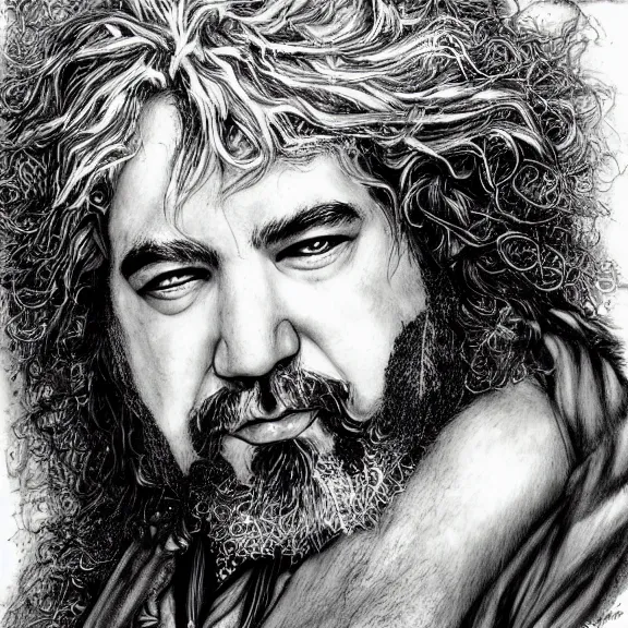 Image similar to a highly detailed portrait of jerry garcia in the style of luis royo.