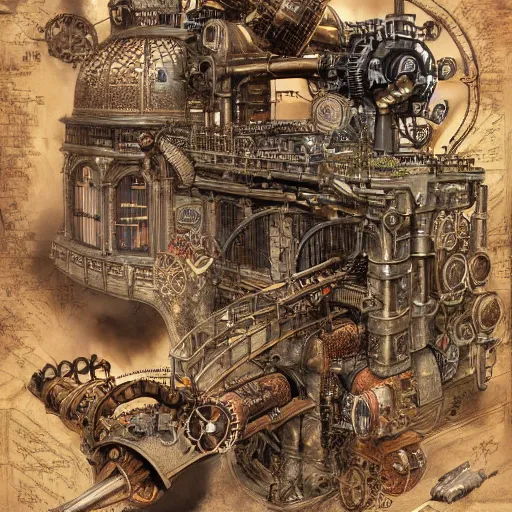 Image similar to steampunk, hyper detailed