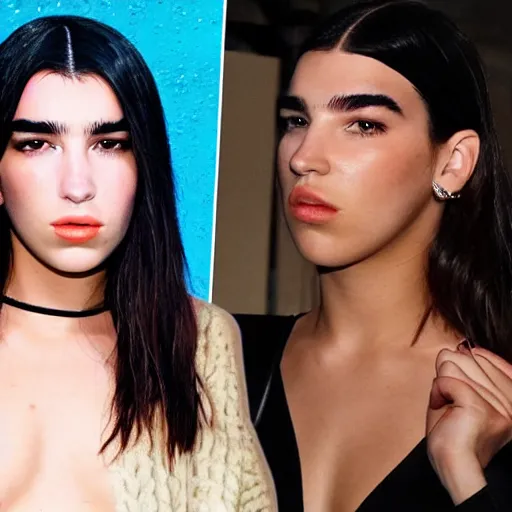 Image similar to !dream Dua Lipa as giga chad