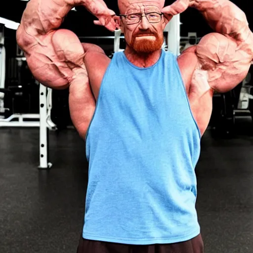 Prompt: jacked sigma muscley walter white